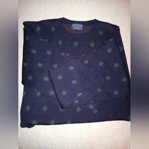 Brooks Brothers, Merino Wool, Men's sweater, Size medium, color Navy Blue